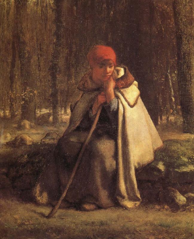 Jean Francois Millet Sitting Shepherdess china oil painting image